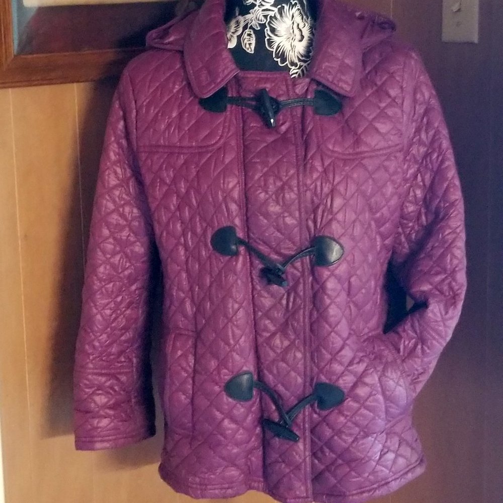 Burberry Women's Quilted Jacket, Sz L, Full Zip, Vintage